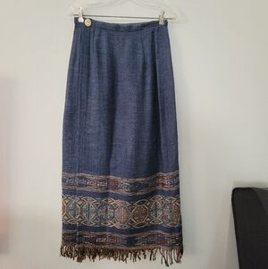 TASHA POLIZZI TP Sandleblanket Wool Southwestern Wrap Skirt Women's Size S Boho